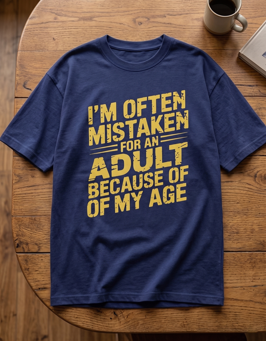 Mistaken for an Adult Unisex Oversized Classic T-Shirt