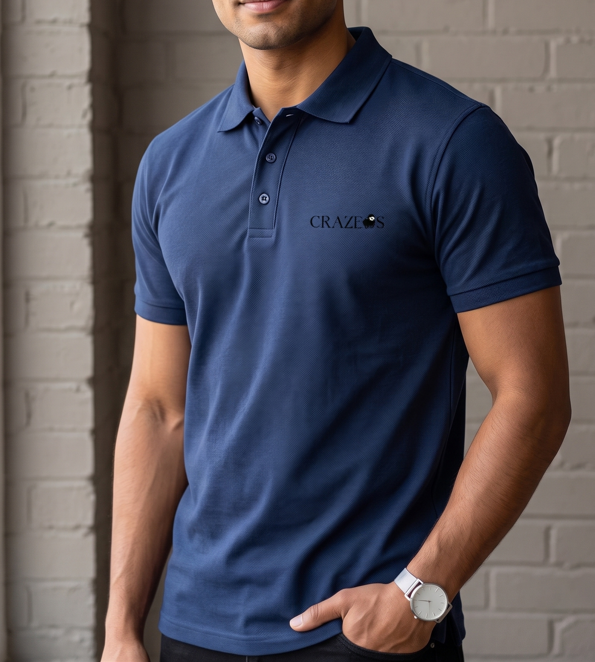 Men's Casual Polo with Embriodery