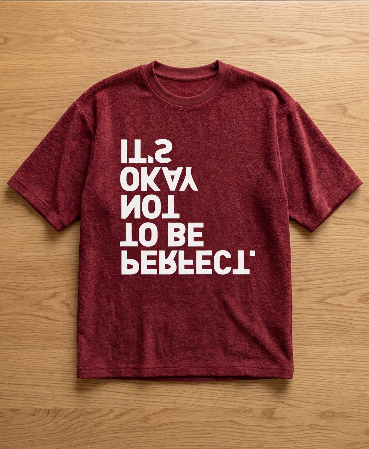 Okay to be Not Perfect Unisex Terry Oversized Tee