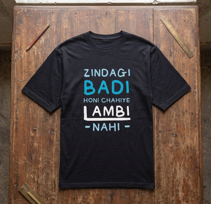 Zindagi Quote Unisex Oversized Classic T-Shirt