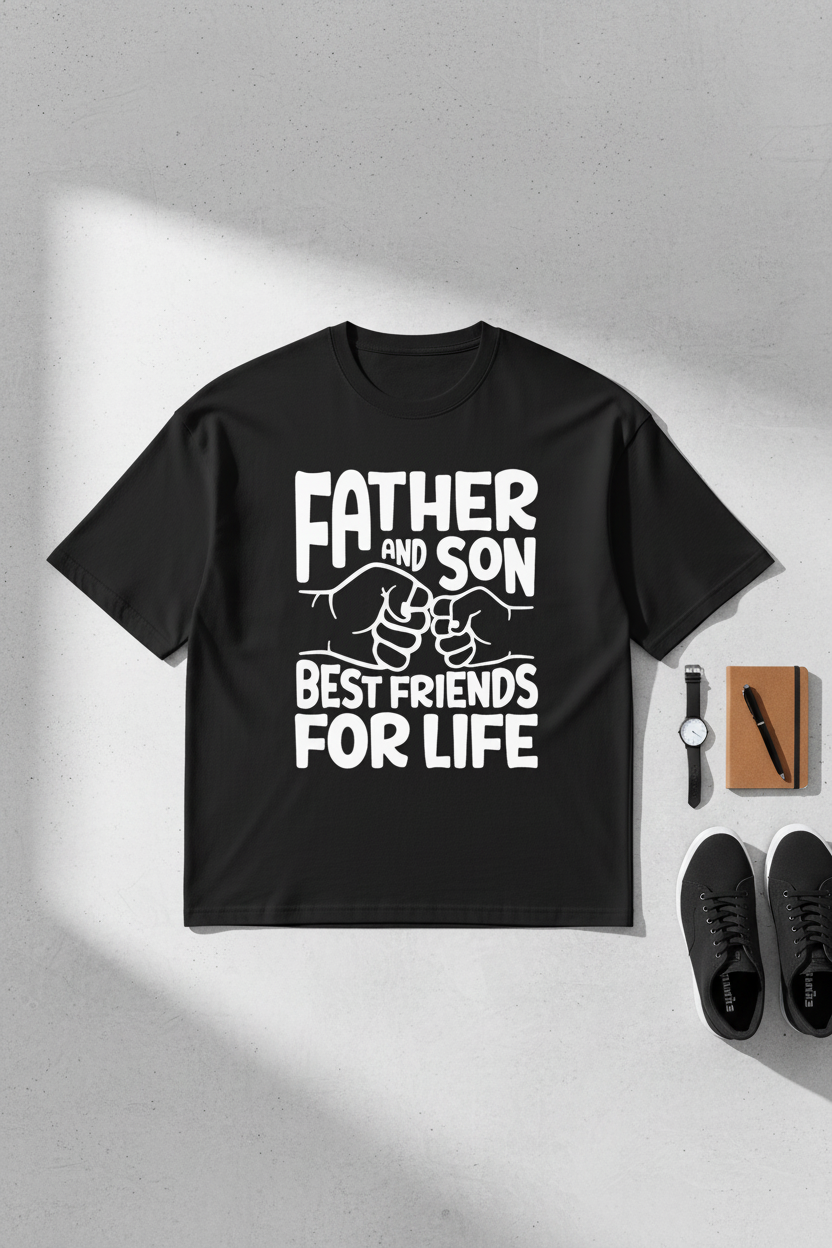 Father & Son Dark Tee Mockup